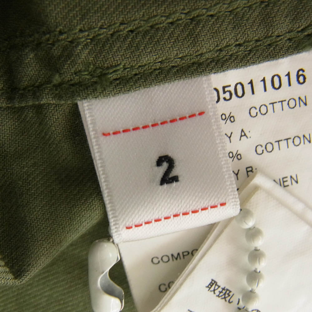 VISVIM ビズビム 19SS 0119105011016 USM ALBACORE SHIRT L/S COLLAGE エルボー パッチ 長袖 シャツ カーキ系 2【中古】