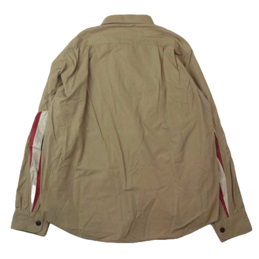 VISVIM ビズビム 19AW 0119205011022 USM ALBACORE SHIRT L/S 長袖 シャツ 星条旗 エルボーパッチ 長袖シャツ ブラウン 2 ベージュ系 2【中古】