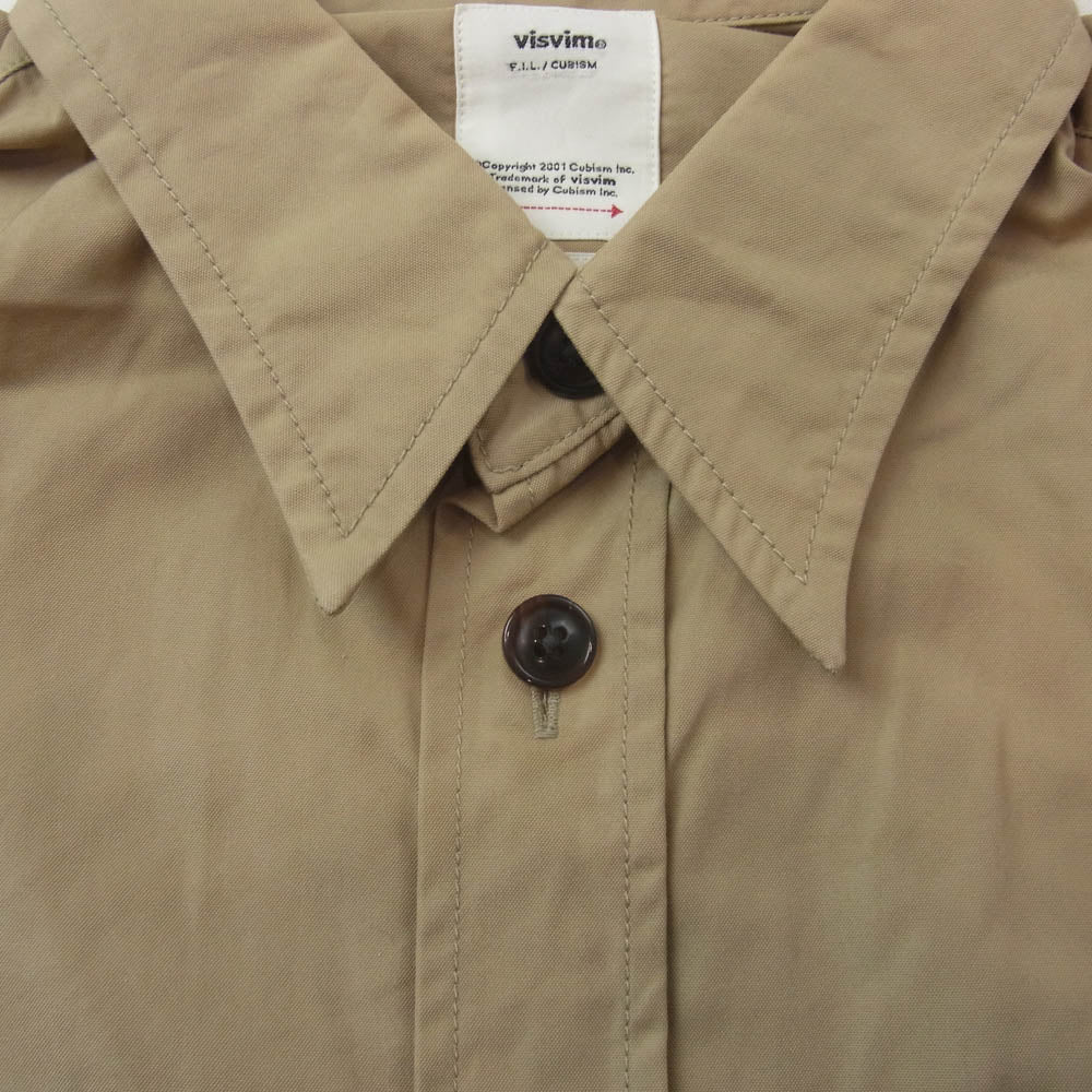 VISVIM ビズビム 19AW 0119205011022 USM ALBACORE SHIRT L/S 長袖 シャツ 星条旗 エルボーパッチ 長袖シャツ ブラウン 2 ベージュ系 2【中古】