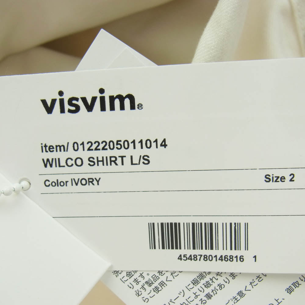 VISVIM ビズビム 0122205011014 WILCO SHIRT L/S ウェルコ 長袖 シャツ ホワイト系 2【中古】