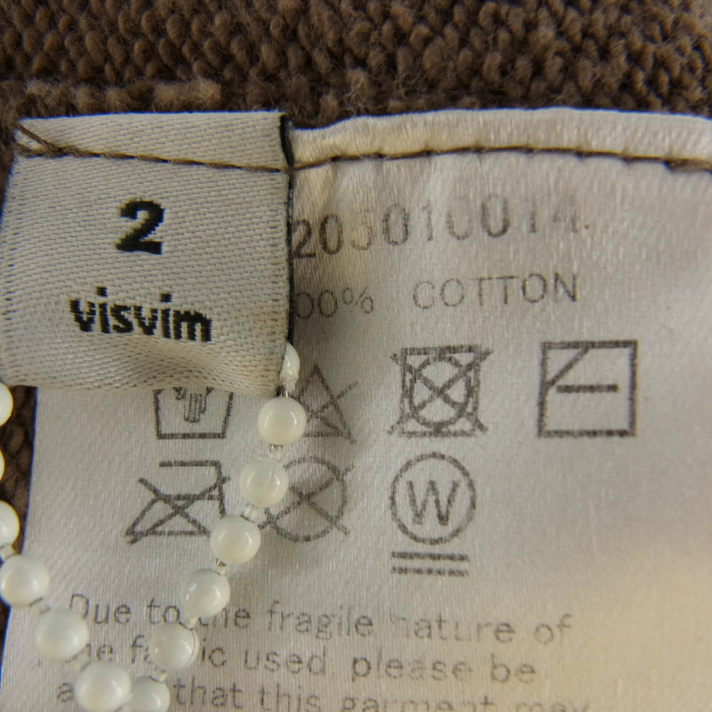 VISVIM ビズビム 17AW 0117105010012 JUMBO HOODIE P.O. (N.D.) ジャンボ フ－ディ プルオーバー スウェット パーカー ヴィンテージ USED 加工 ブラウン 2 ブラウン系 2【美品】【中古】