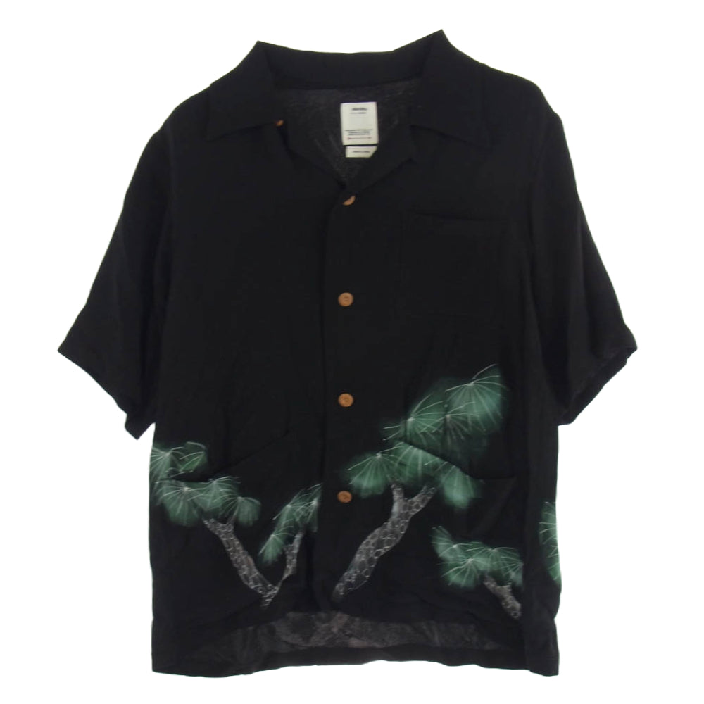 VISVIM ビズビム 19SS 0119105011026 ELLERY SHIRT S/S PINES 開襟 シルク 半袖 シャツ ブラック系 2【中古】