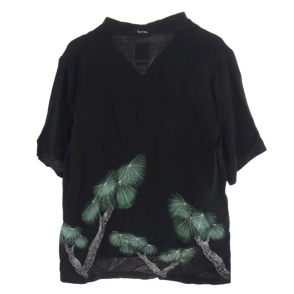 VISVIM ビズビム 19SS 0119105011026 ELLERY SHIRT S/S PINES 開襟 シルク 半袖 シャツ ブラック系 2【中古】