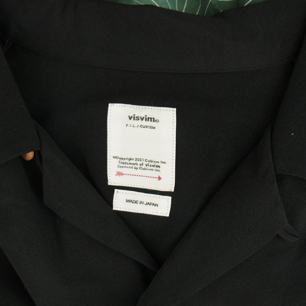 VISVIM ビズビム 19SS 0119105011026 ELLERY SHIRT S/S PINES 開襟 シルク 半袖 シャツ ブラック系 2【中古】