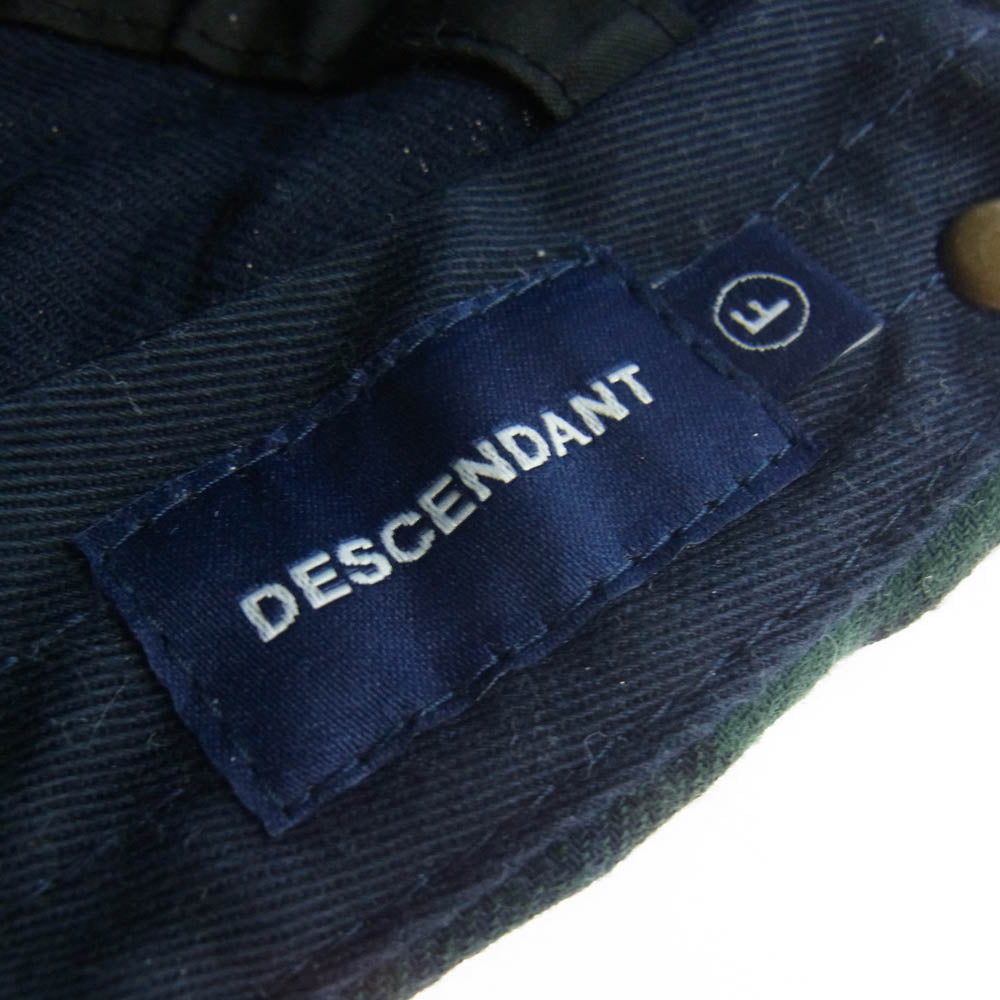 DESCENDANT ディセンダント 5PANEL CAP チェック柄 5パネル キャップ グリーン系【中古】