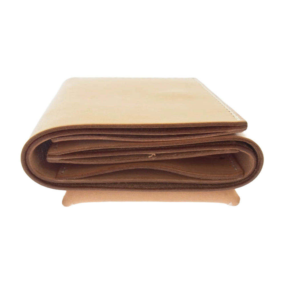 Hender Scheme エンダースキーマ trifold wallet ウォレット 三つ折り 財布 レザー ベージュ系【中古】