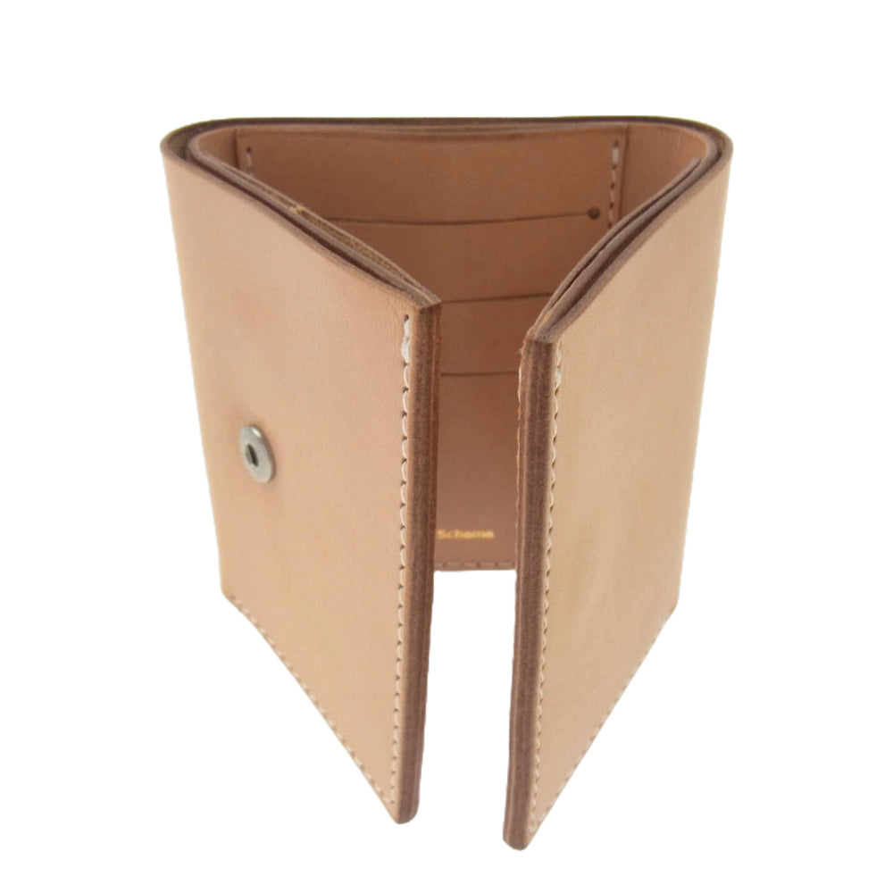 Hender Scheme エンダースキーマ trifold wallet ウォレット 三つ折り 財布 レザー ベージュ系【中古】