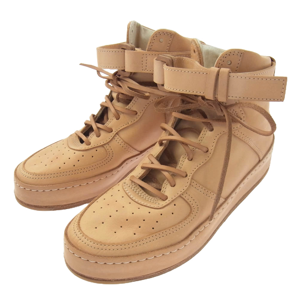 Hender Scheme エンダースキーマ mip-01 manual industrial products 01 レザー ハイカット スニーカー ベージュ系 実寸サイズ約26cm【中古】