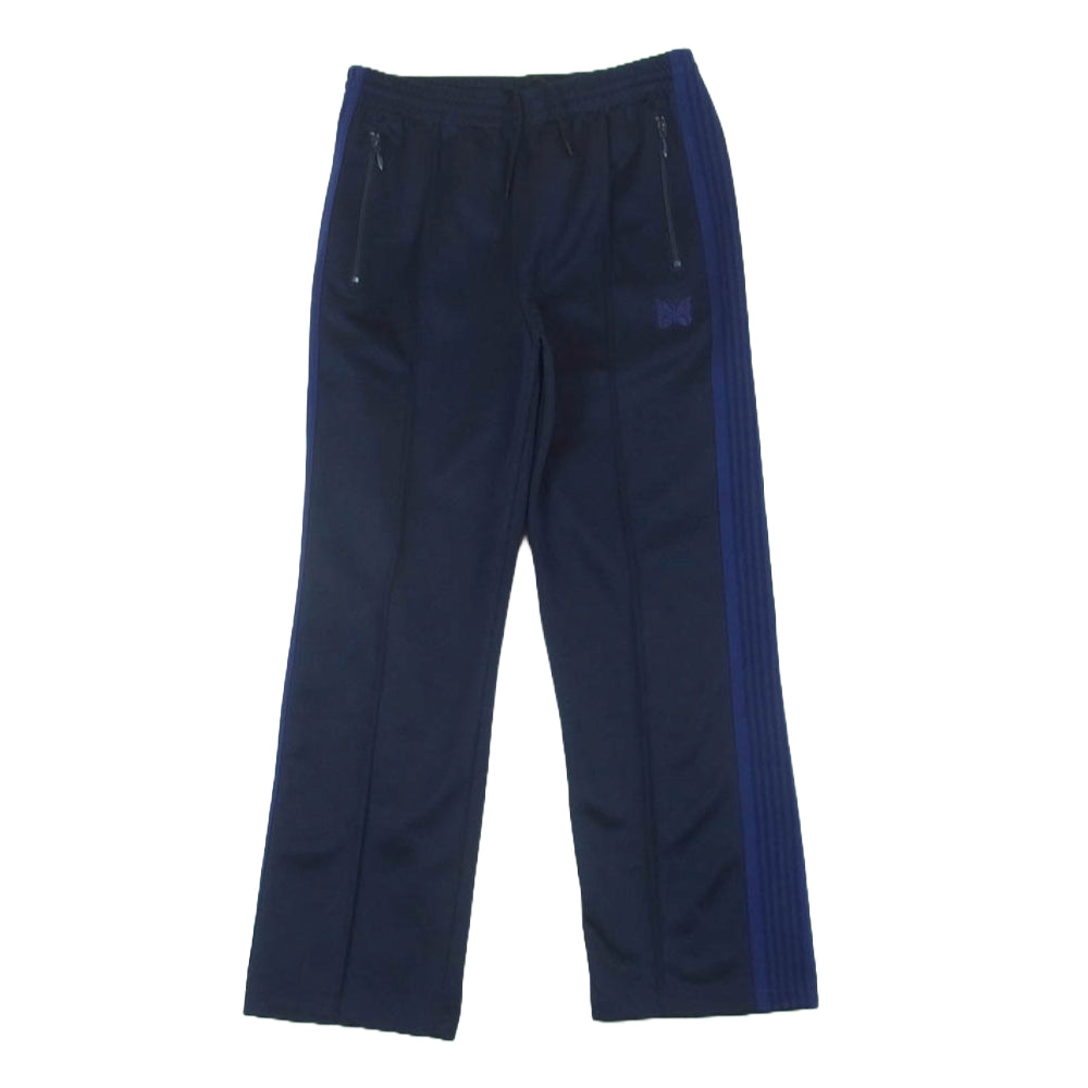 Needles ニードルス 23AW NS246 TRACK PANTS POLY SMOOTH パピヨン刺繍 サイドライン トラック パンツ ジャージ ネイビー系 パープル系 S【中古】
