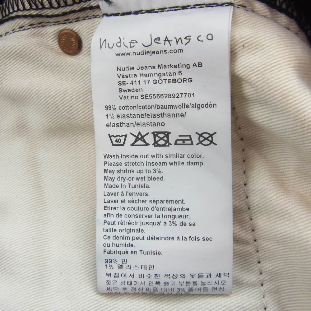 Nudie Jeans ヌーディージーンズ 1012725 LEAN DEAN ボタンフライ ブラック デニム パンツ ブラック系 W34L32【中古】