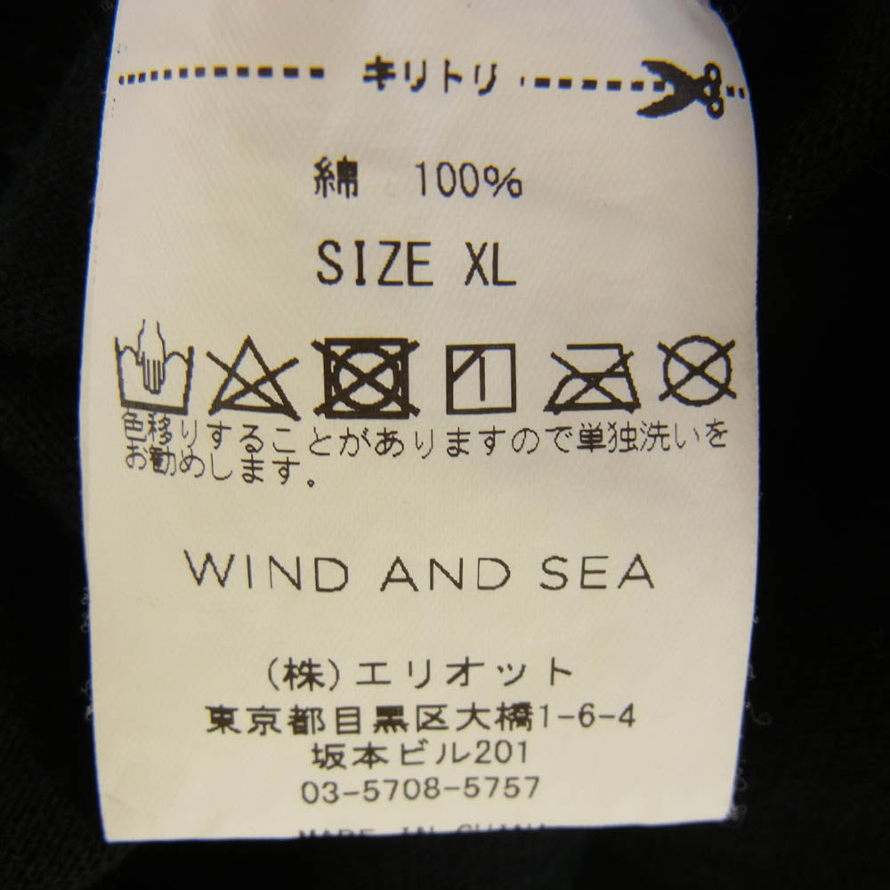 WIND AND SEA ウィンダンシー WDS-CS-249 BACK TO THE BASIC ロゴ 長袖 Tシャツ ブラック系 XL【中古】