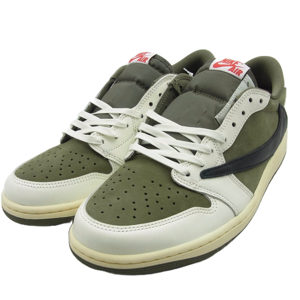 NIKE ナイキ DM7866-200 フェイクバスターズ鑑定済 Travis Scott Air Jordan 1 Low OG SP Reverse Olive トラヴィススコット エアジョーダン1 ロー OG SP リバースオリーブ スニーカー Reverse Olive 28.5cm【新古品】【未使用】【中古】