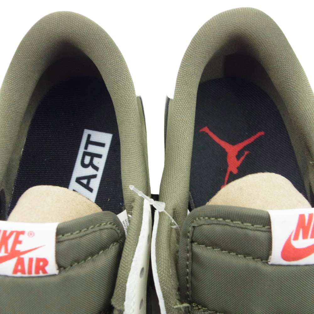 NIKE ナイキ DM7866-200 フェイクバスターズ鑑定済 Travis Scott Air Jordan 1 Low OG SP Reverse Olive トラヴィススコット エアジョーダン1 ロー OG SP リバースオリーブ スニーカー Reverse Olive 28.5cm【新古品】【未使用】【中古】