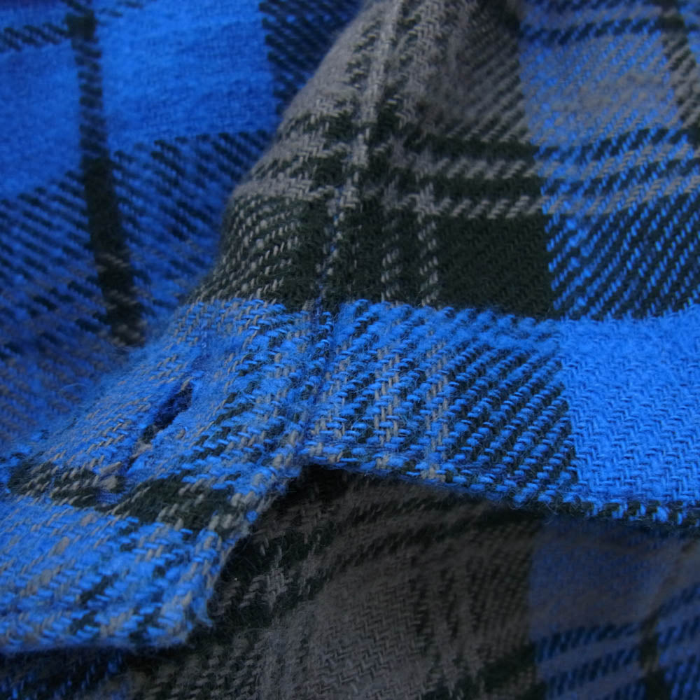 F.C.R.B. エフシーアールビー FCRB-242092 FLANNEL BIG LOGO BAGGY SHIRT(M BLUE) フランネル ビ ッグ ロゴ バギー チェック シャツ L ブルー系 L【中古】