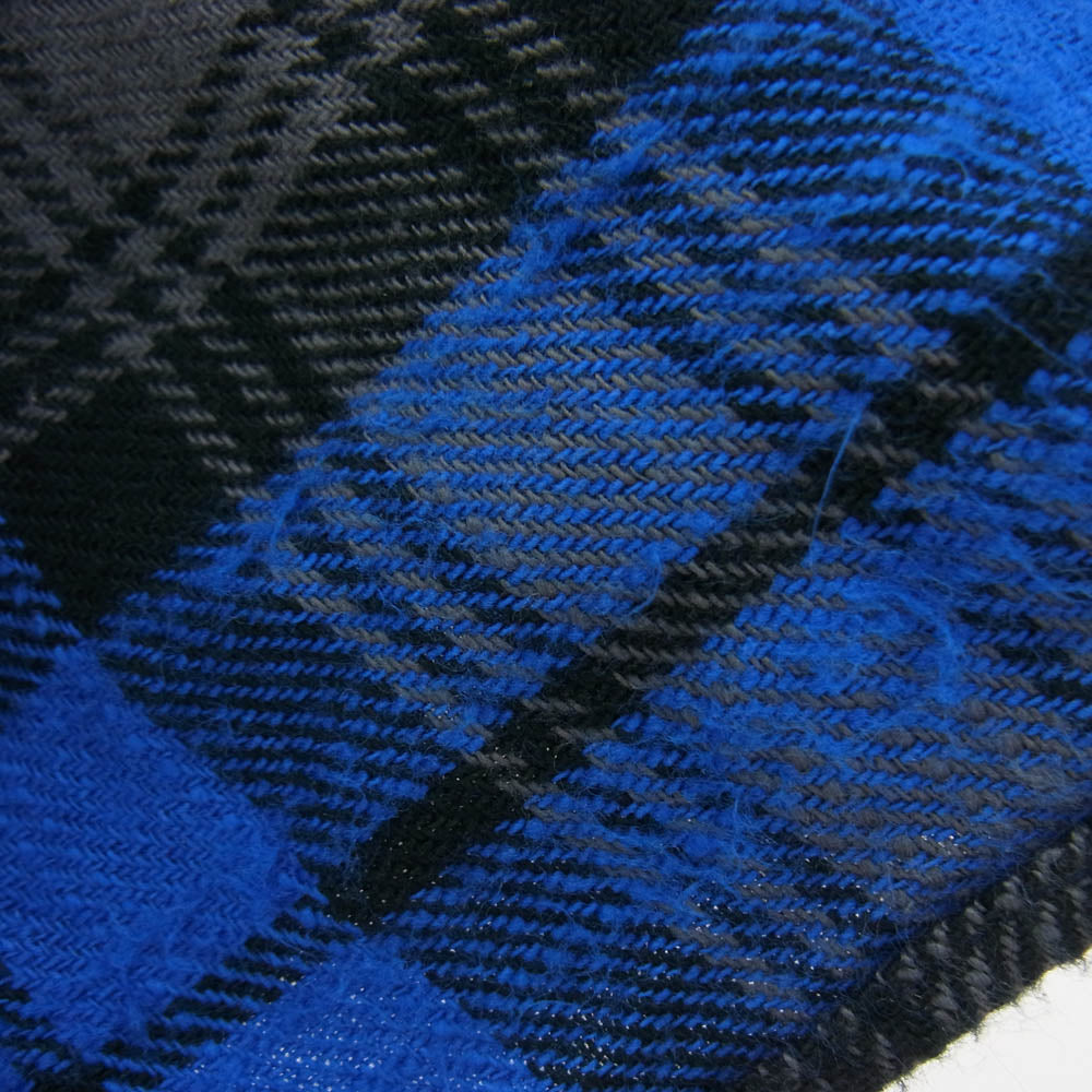 F.C.R.B. エフシーアールビー FCRB-242092 FLANNEL BIG LOGO BAGGY SHIRT(M BLUE) フランネル ビ ッグ ロゴ バギー チェック シャツ L ブルー系 L【中古】