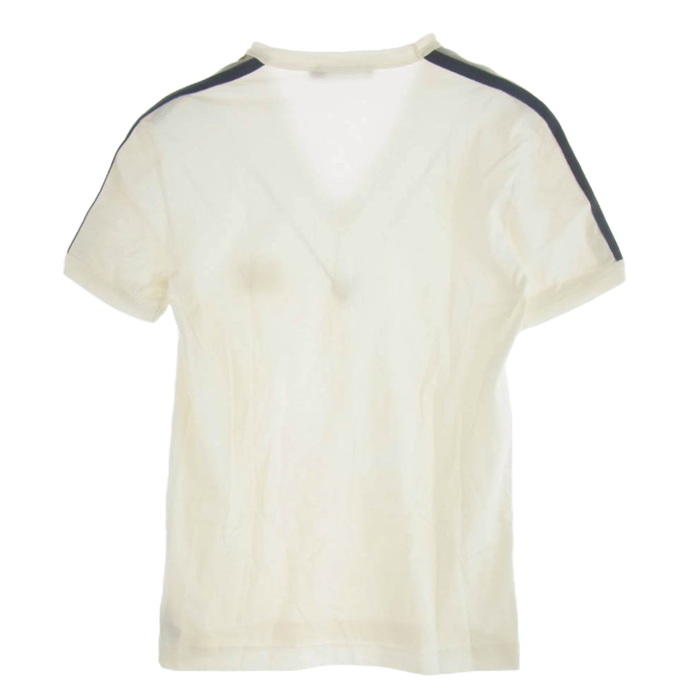 DOLCE&GABBANA ドルチェアンドガッバーナ G8G44G プレート付 Vネック Tシャツ 半袖カットソー オフホワイト系 44【中古】