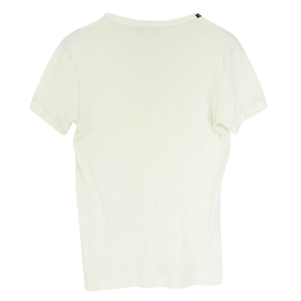 DOLCE&GABBANA ドルチェアンドガッバーナ G8589T ワッペン付 Vネック Tシャツ 半袖カットソー ホワイト系 46【中古】