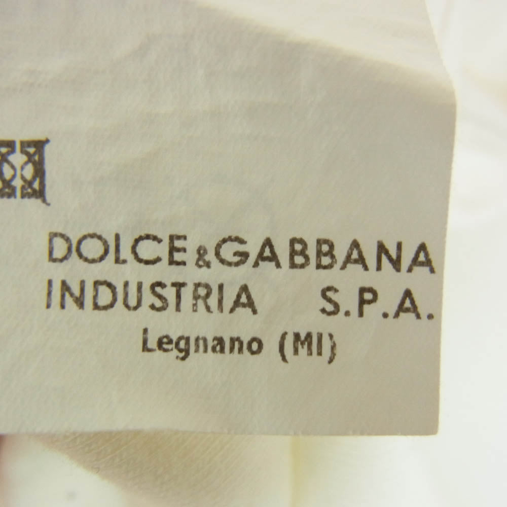 DOLCE&GABBANA ドルチェアンドガッバーナ G8589T ワッペン付 Vネック Tシャツ 半袖カットソー ホワイト系 46【中古】