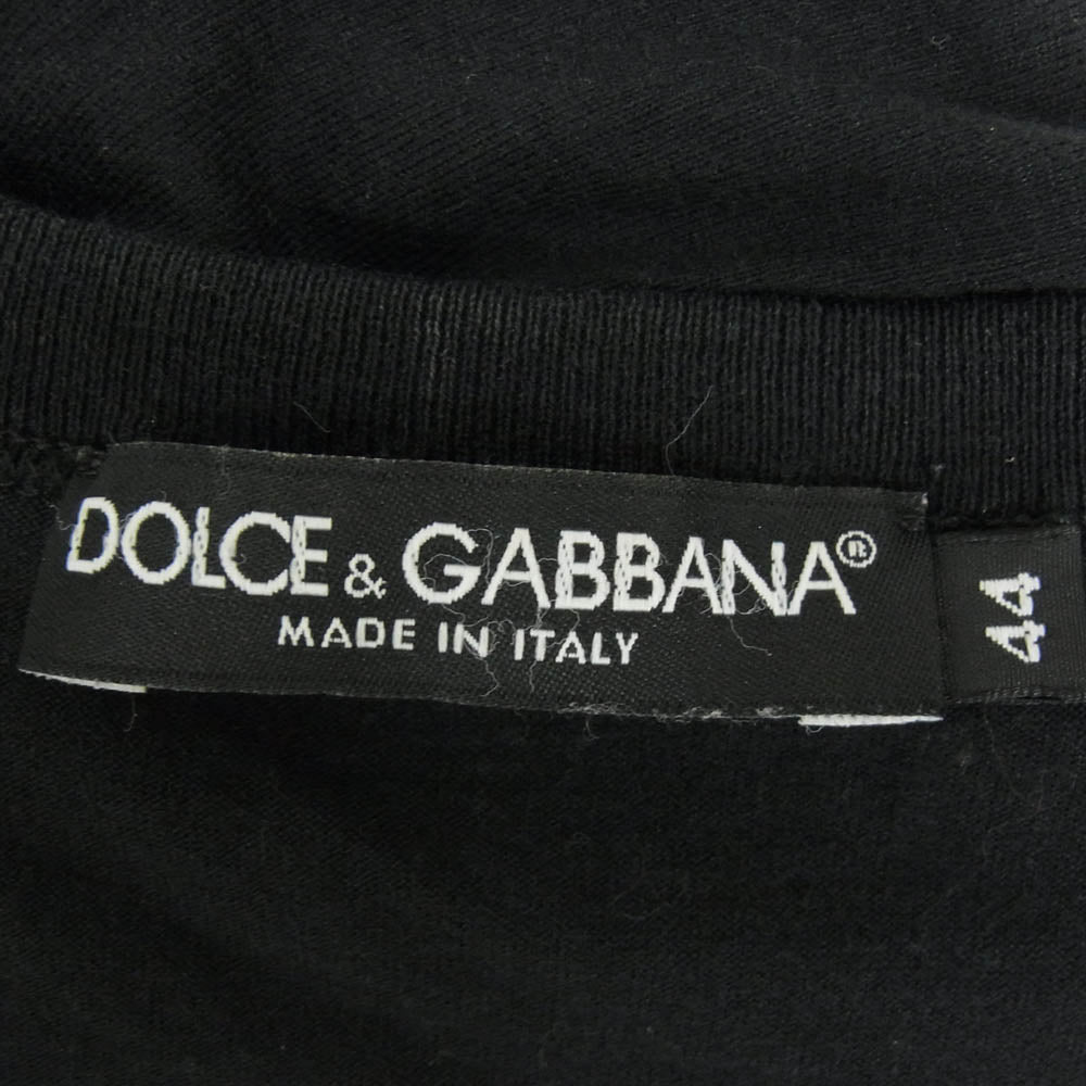 DOLCE&GABBANA ドルチェアンドガッバーナ クルーネック ロングスリーブカットソー 長袖 ブラック系 44【中古】