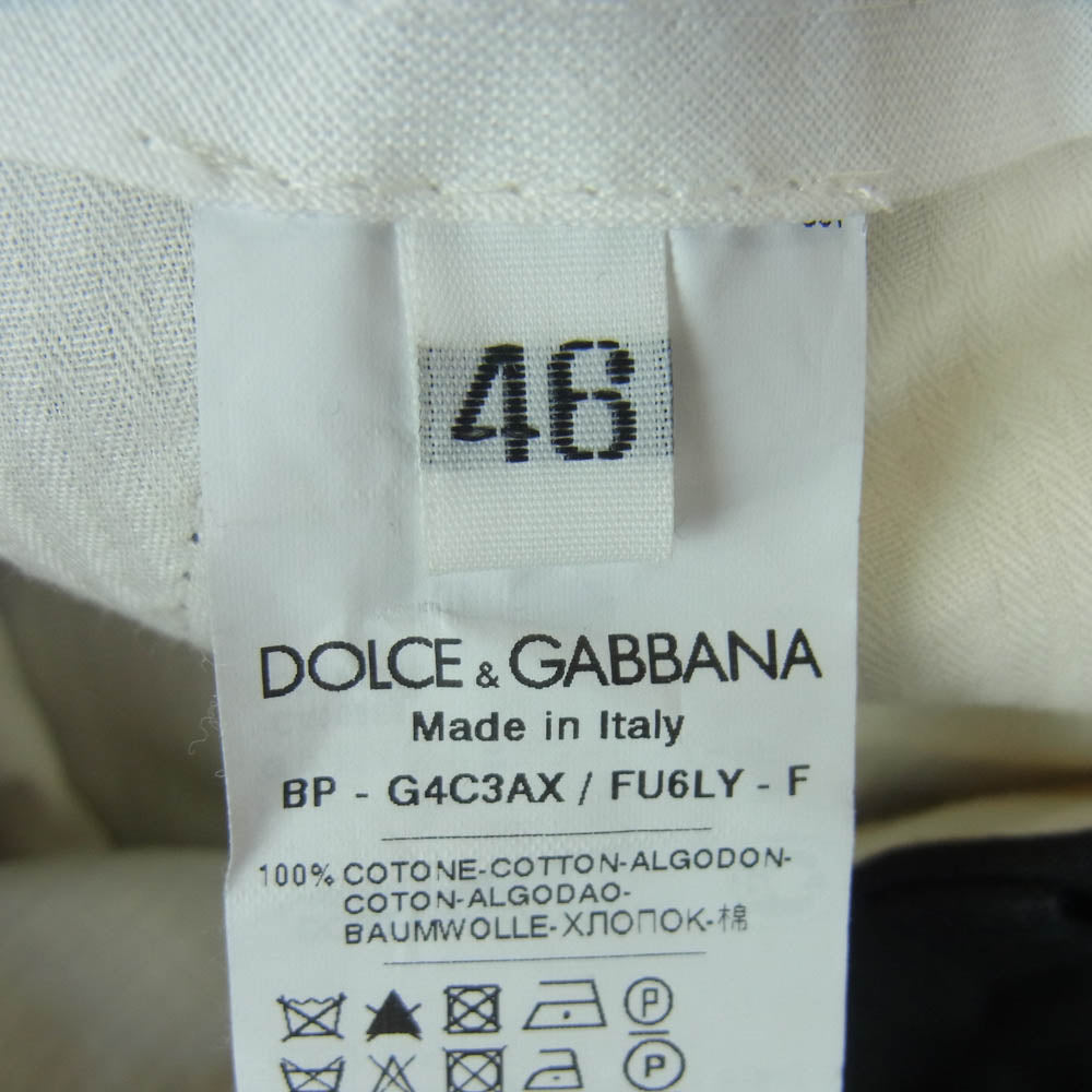 DOLCE&GABBANA ドルチェアンドガッバーナ コットン ショーツ ハーフ ショート パンツ イタリア製 ブラック系 46【中古】