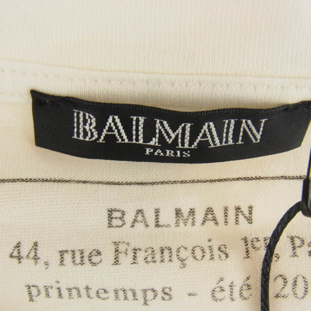 BALMAIN バルマン 14SS キメラプリント クルーネック Tシャツ 半袖カットソー オフホワイト系 XS【中古】