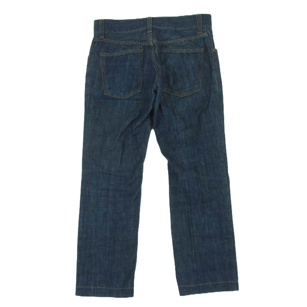 DOLCE&GABBANA ドルチェアンドガッバーナ プレート付き センタープレス ストレート デニム パンツ インディゴブルー系 44【中古】