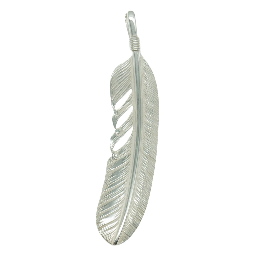 WINGROCK ウィングロック F-2 プレーン SVフェザー ネックレス ペンダント トップ 左向き シルバー系【中古】