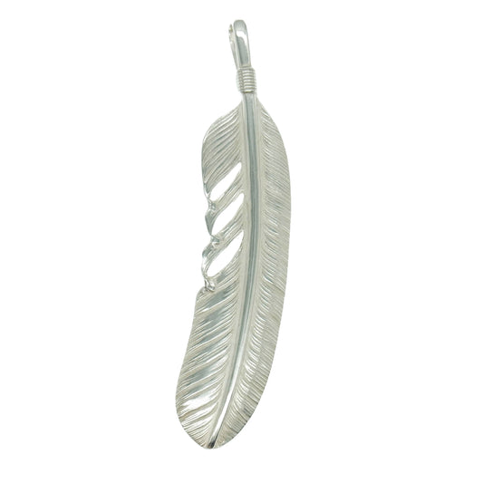 WINGROCK ウィングロック F-2 プレーン SVフェザー ネックレス ペンダント トップ 左向き シルバー系【中古】