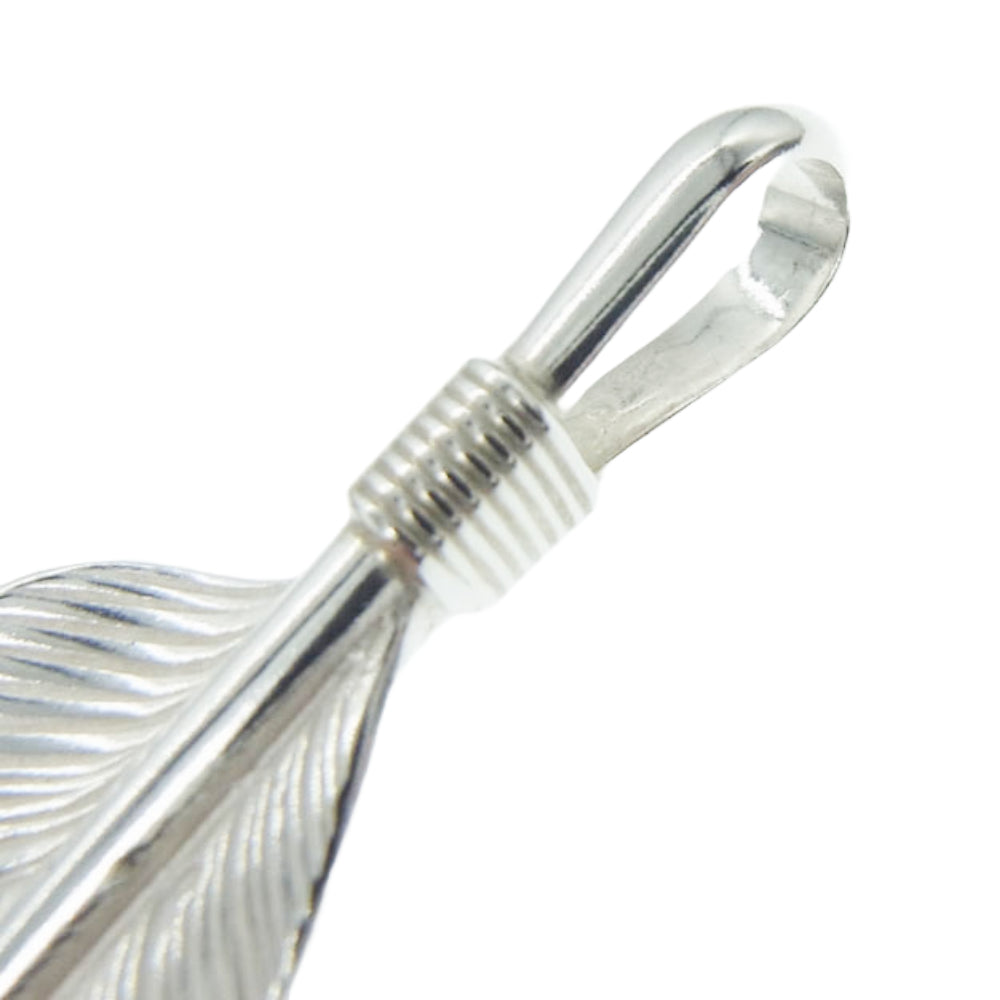 WINGROCK ウィングロック F-2 プレーン SVフェザー ネックレス ペンダント トップ 左向き シルバー系【中古】