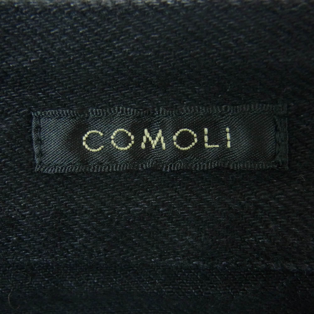 COMOLI コモリ 22AW W03-03001 ベルテッド ワイド ボタンフライ デニム パンツ 日本製 ブラック系 1【中古】