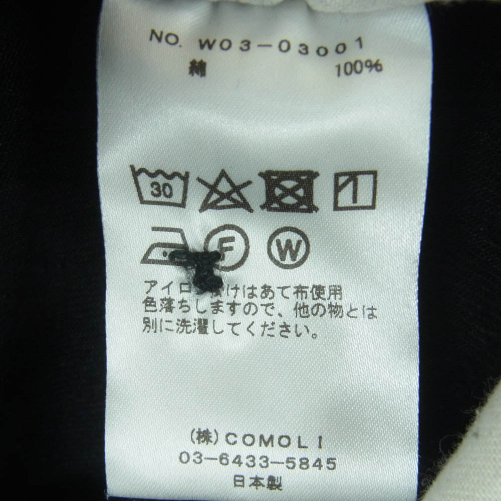 COMOLI コモリ 22AW W03-03001 ベルテッド ワイド ボタンフライ デニム パンツ 日本製 ブラック系 1【中古】