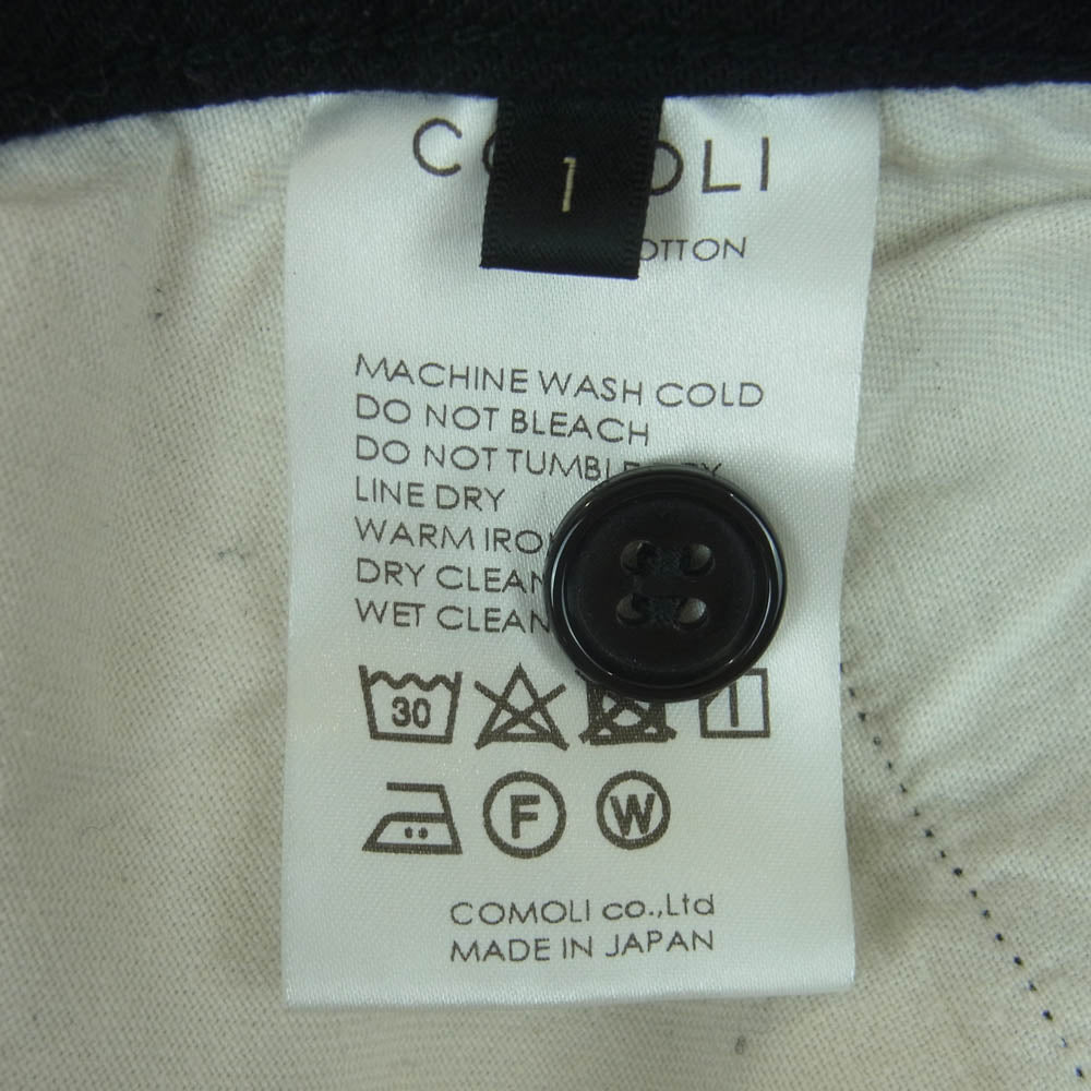 COMOLI コモリ 22AW W03-03001 ベルテッド ワイド ボタンフライ デニム パンツ 日本製 ブラック系 1【中古】