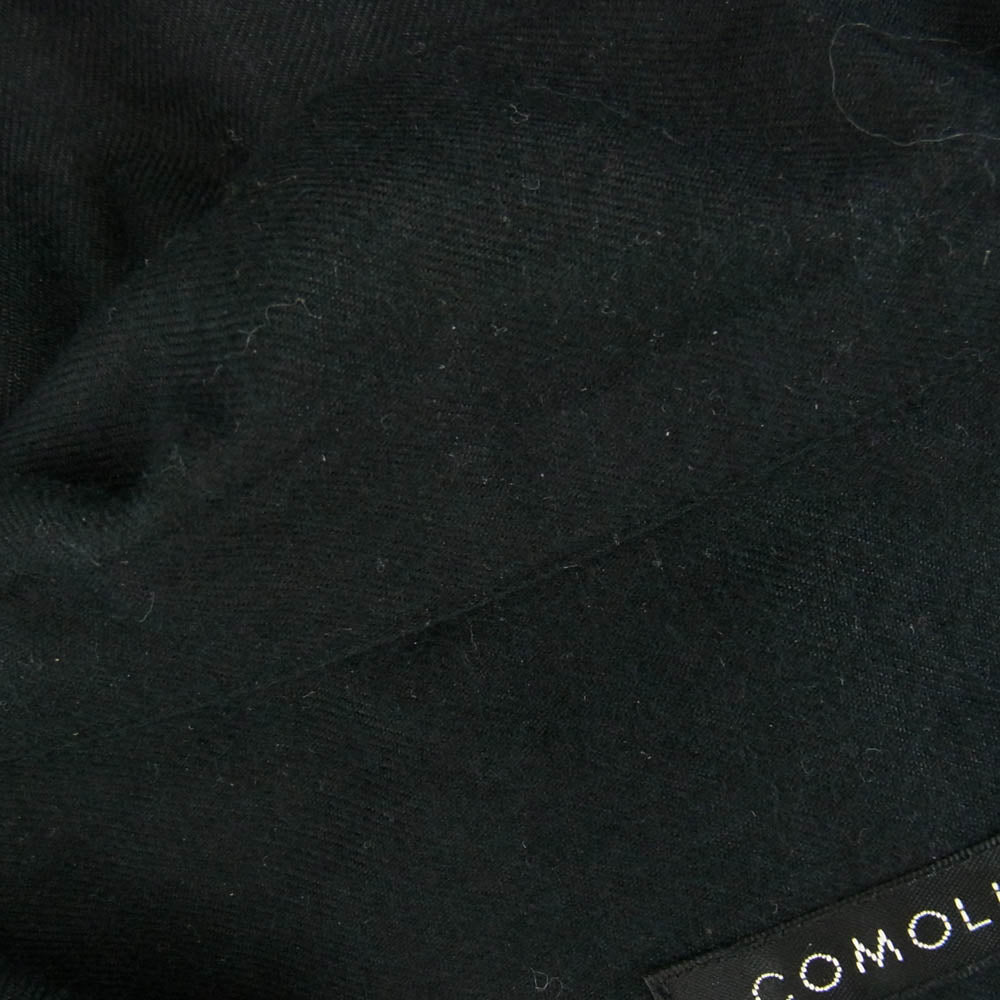 COMOLI コモリ 23SS X01-02007 シルク ネル スキッパー シャツ 長袖 プルオーバー シャツ ブラック系 3【中古】