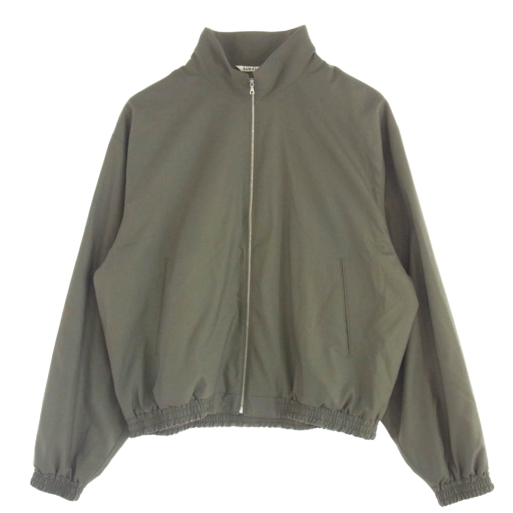 AURALEE オーラリー A24AB01WT SUPER FINE TROPICAL WOOL ZIP BLOUSON ジップアップ ウール ブルゾン ジャケット カーキ系 5【中古】