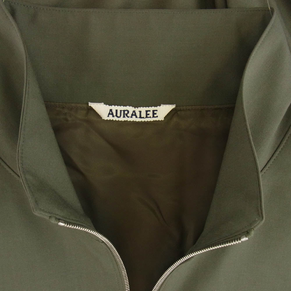 AURALEE オーラリー A24AB01WT SUPER FINE TROPICAL WOOL ZIP BLOUSON ジップアップ ウール ブルゾン ジャケット カーキ系 5【中古】