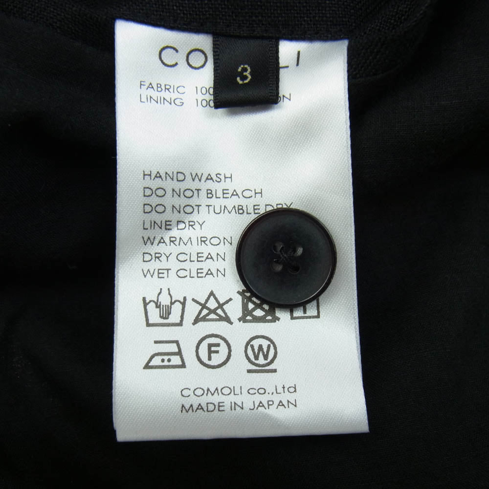 COMOLI コモリ 24SS Z01-01007 カナパ ジップ ショート ジャケット ブラック系 3【中古】