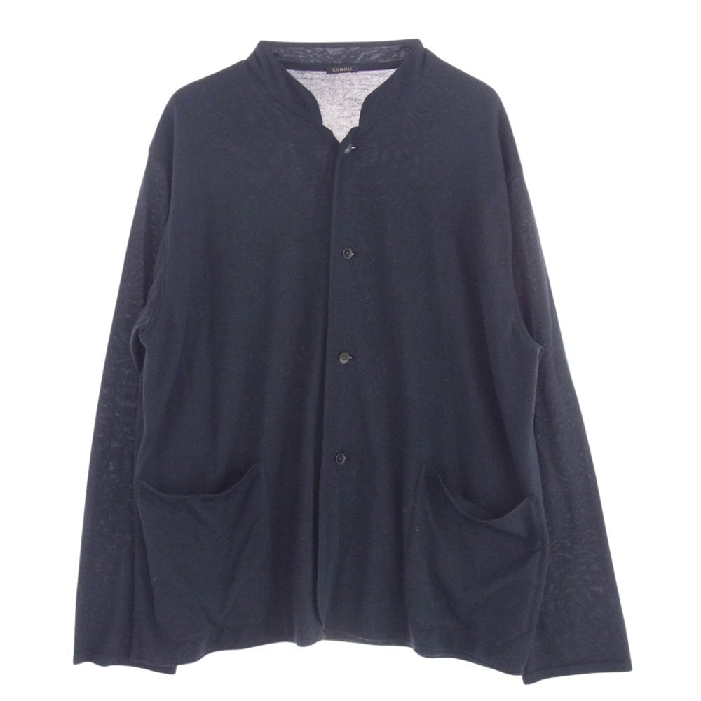 COMOLI コモリ 23SS X01-06005 カシミヤ シルク ニット ジャケット カーディガン ダークネイビー系 3【中古】