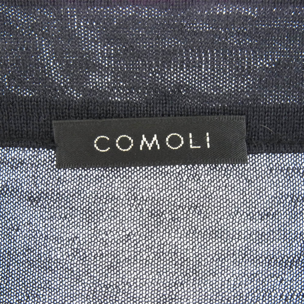 COMOLI コモリ 23SS X01-06005 カシミヤ シルク ニット ジャケット カーディガン ダークネイビー系 3【中古】
