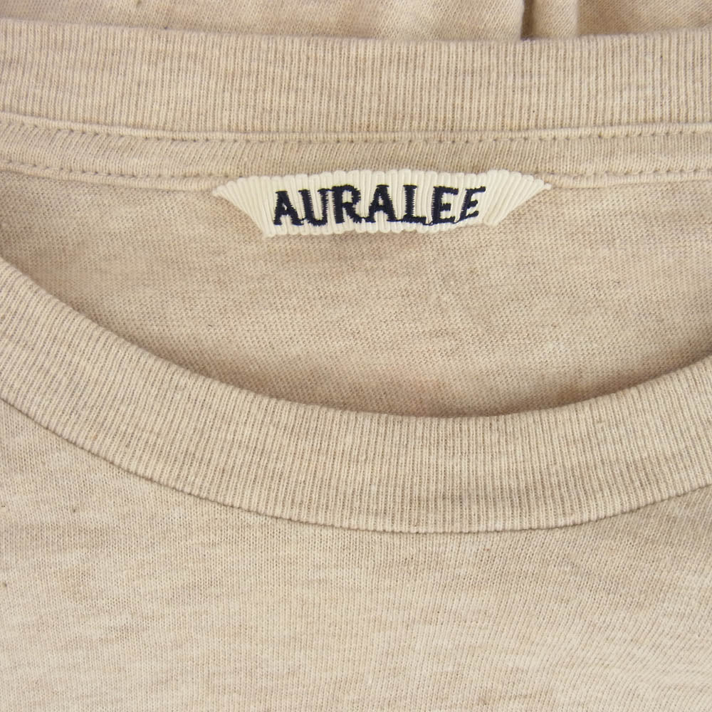 AURALEE オーラリー AOOT01ST SEAMLESS CREW NECK TEE シームレス クルーネック Tシャツ 半袖カットソー ベージュ系 5【中古】