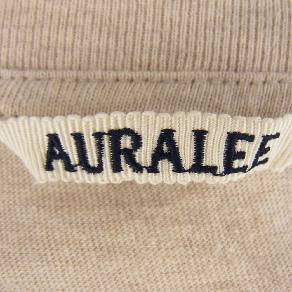 AURALEE オーラリー AOOT01ST SEAMLESS CREW NECK TEE シームレス クルーネック Tシャツ 半袖カットソー ベージュ系 5【中古】