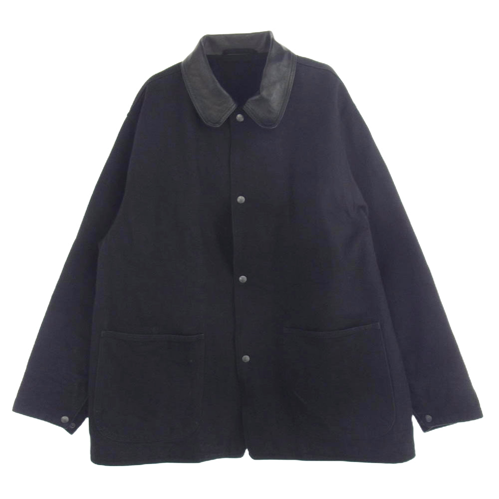 COMOLI コモリ 24AW A03-01027 デニム レザー ワークジャケット ブラック系 3【中古】