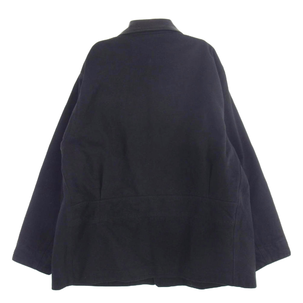 COMOLI コモリ 24AW A03-01027 デニム レザー ワークジャケット ブラック系 3【中古】