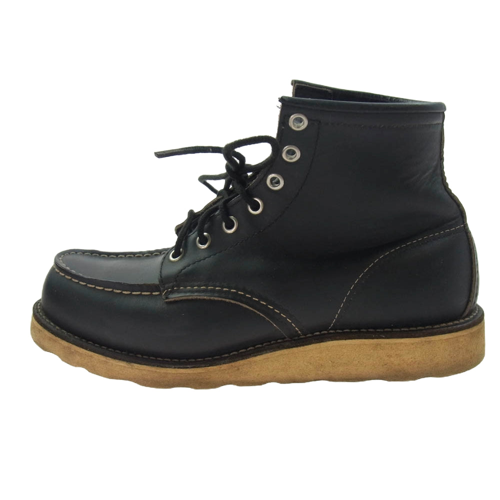 RED WING レッドウィング USA製 90's 90年代後半 四角犬タグ IRISHSETTER アイリッシュセッター レザーワークブーツ ブラック系 6.5【中古】