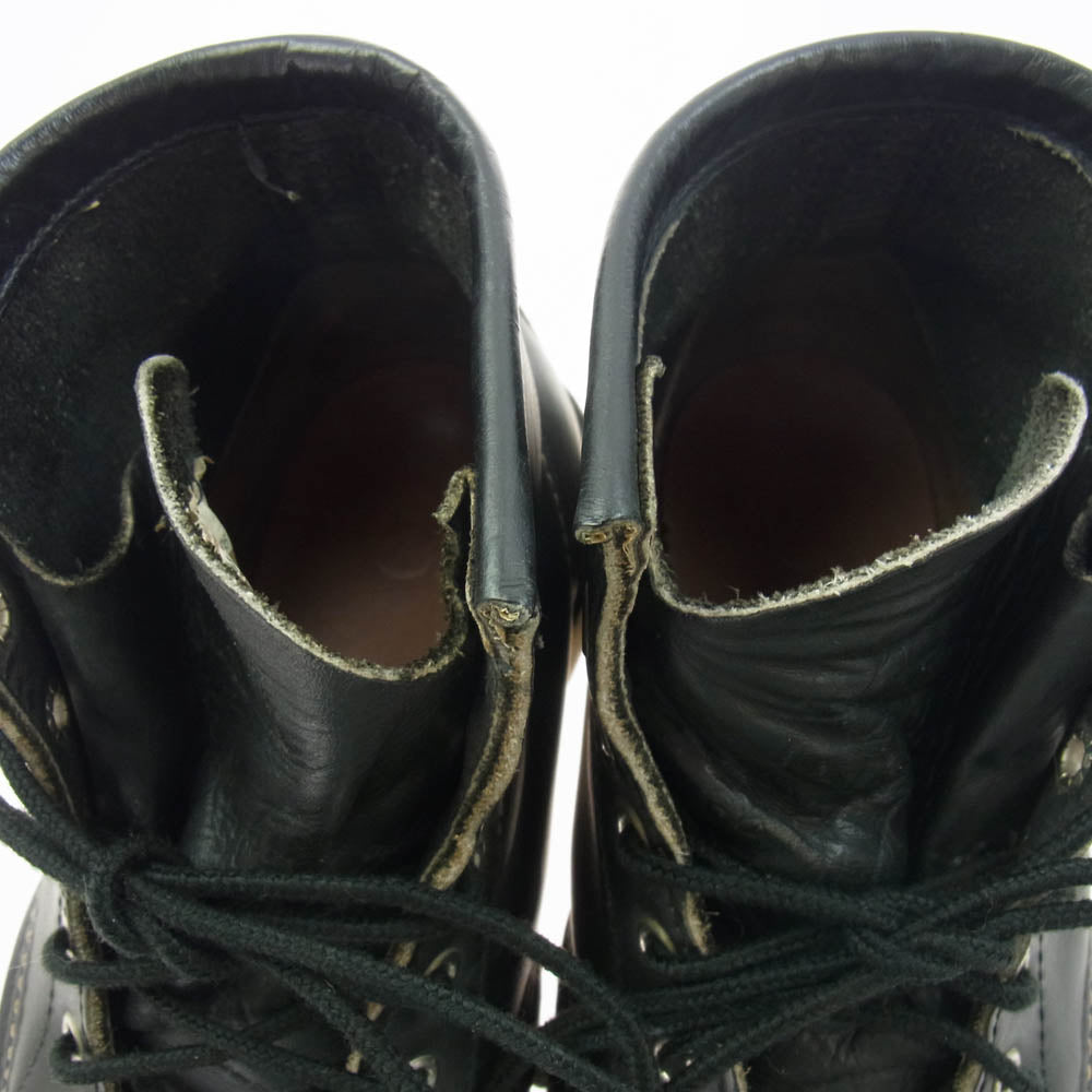 RED WING レッドウィング USA製 90's 90年代後半 四角犬タグ IRISHSETTER アイリッシュセッター レザーワークブーツ ブラック系 6.5【中古】