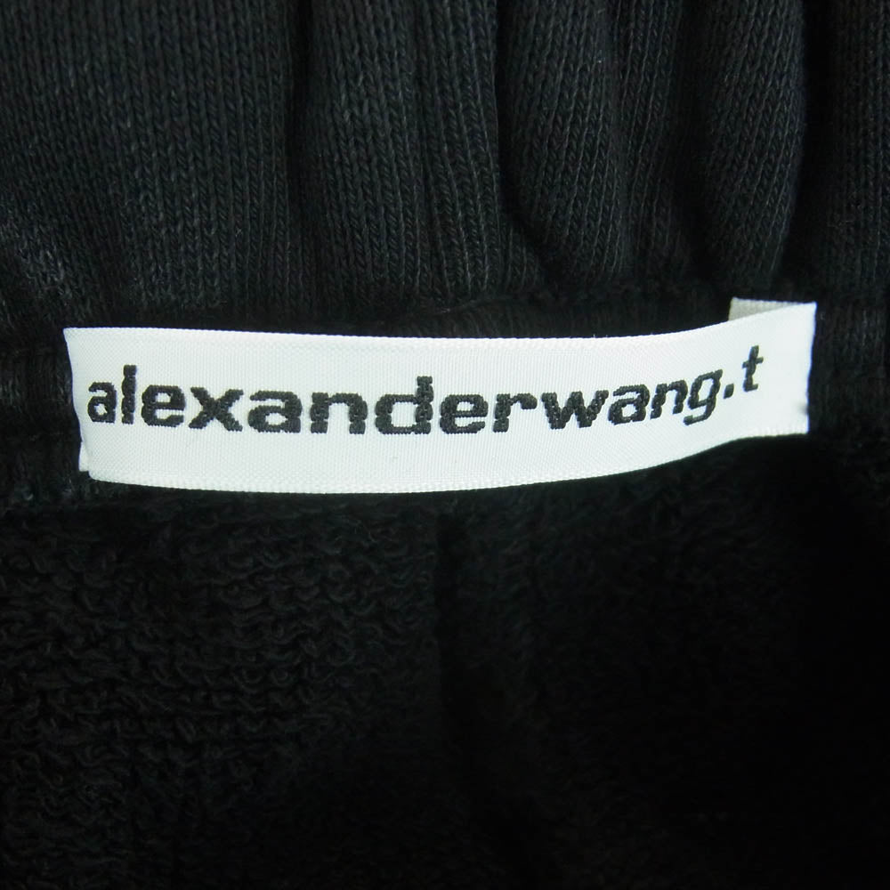 Alexander Wang アレキサンダーワン 4CC2244380 アップルロゴ刺繍 ユーズド加工 トラック スウェット パンツ ブラック系 ダークグレー寄りのブラック系 XS【中古】
