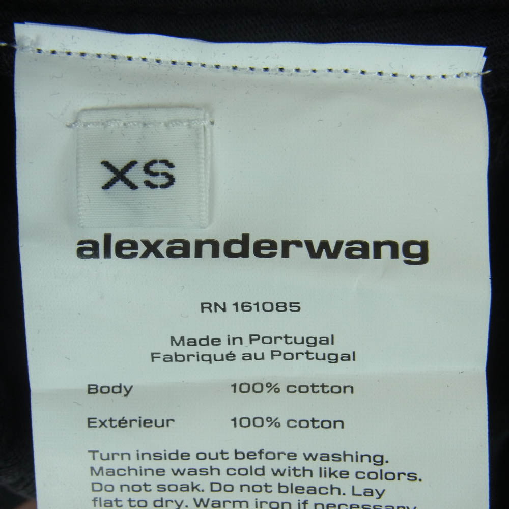 Alexander Wang アレキサンダーワン 4CC2244380 アップルロゴ刺繍 ユーズド加工 トラック スウェット パンツ ブラック系 ダークグレー寄りのブラック系 XS【中古】