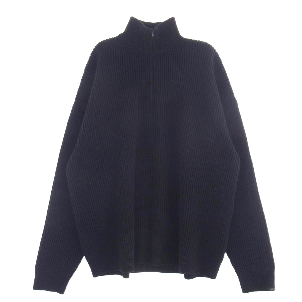 BALENCIAGA バレンシアガ 772076 T4143 Garde-Robe カシミヤ ウール ハーフジップ ドライバーズ ニット セーター ブラック系 XS【中古】