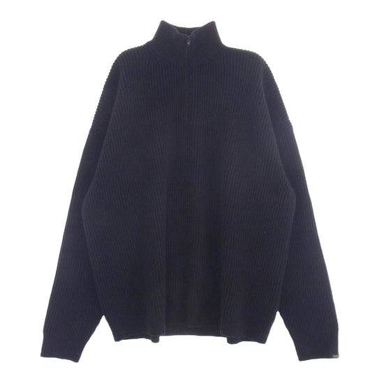 BALENCIAGA バレンシアガ 772076 T4143 Garde-Robe カシミヤ ウール ハーフジップ ドライバーズ ニット セーター ブラック系 XS【中古】