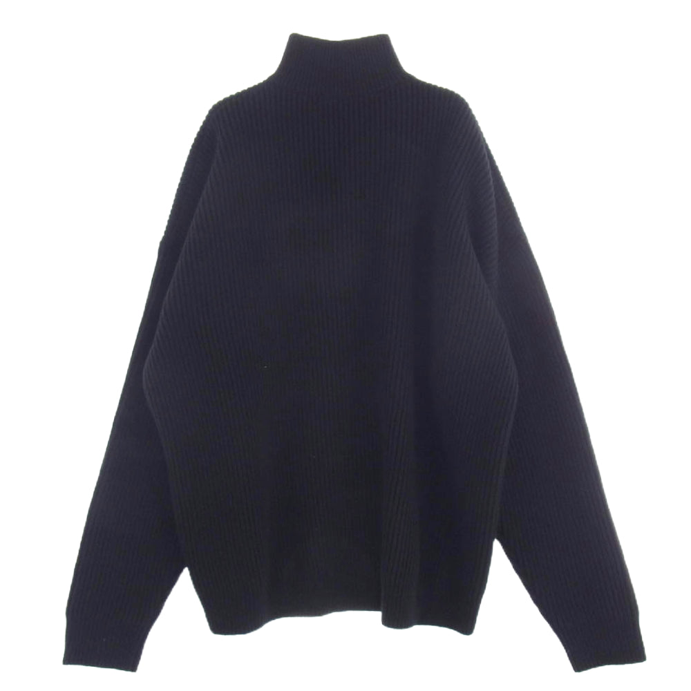 BALENCIAGA バレンシアガ 772076 T4143 Garde-Robe カシミヤ ウール ハーフジップ ドライバーズ ニット セーター ブラック系 XS【中古】