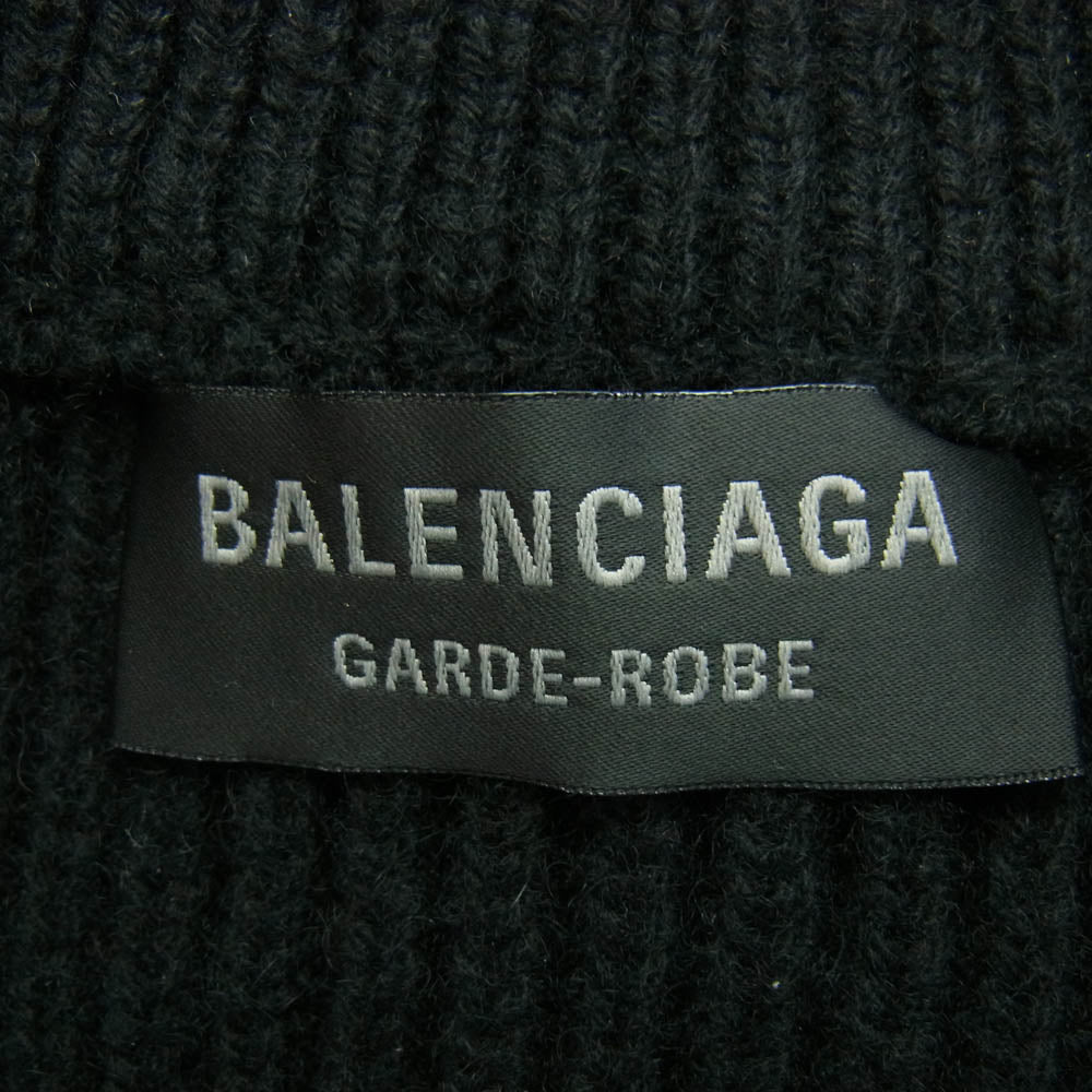 BALENCIAGA バレンシアガ 772076 T4143 Garde-Robe カシミヤ ウール ハーフジップ ドライバーズ ニット セーター ブラック系 XS【中古】